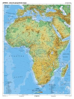 Afrika obecně geografická / politická, 120x160 cm