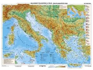 Balkán, Itálie, Řecko obecně geografická / hospod., 160x120 cm