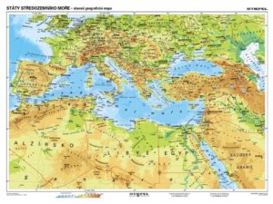 Státy Středozemního moře - obecně geografická, 160x120 cm