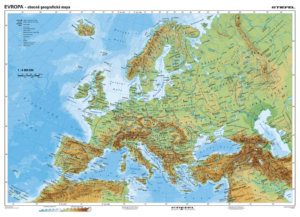 Evropa obecně geografická / politická, 160x120 cm
