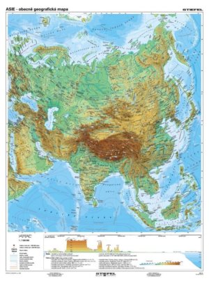 Asie - obecně geografická, 140x190cm
