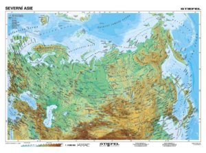 Severní Asie - obecně geografická / politická, 160x120cm