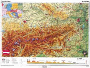 Rakousko - obecně geografická,něm., 160x120cm