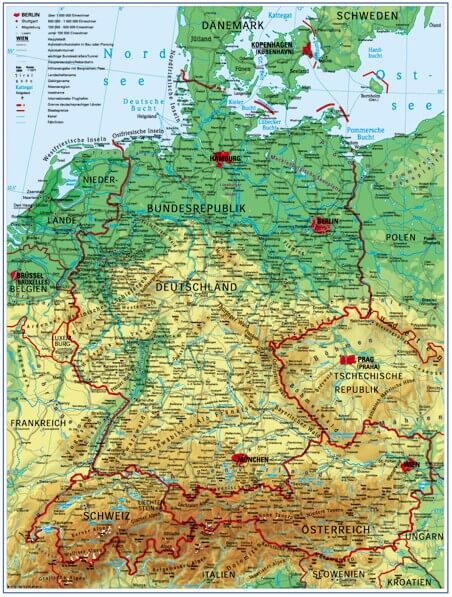 Německy mluvící země - obecně geogr., něm., 160x120cm MONO (+15 A3)