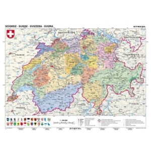 Švýcarsko - politická,něm., 160x120cm MONO