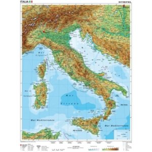 Itálie - obecně geografická, ital., 160x120cm MONO