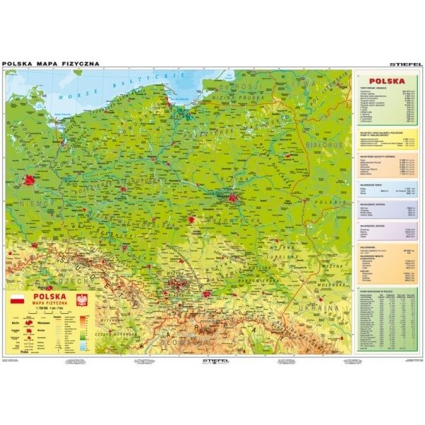 Polsko - obecně geografická, pol., 160x120cm MONO