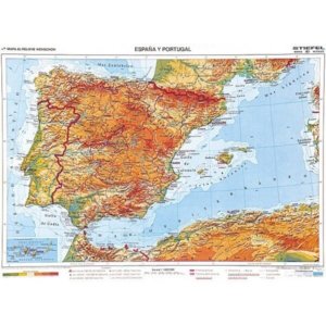 Španělsko a Portugalsko - ob.geogr.,špan., 140x100cm MONO