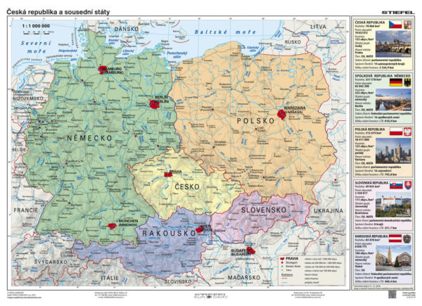 Střední Evropa / ČR a sousední státy, 160 x 120 cm 2v1 (+15 A3)