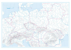 Slepé mapy ČR / Střední Evropa, 90 x 60 cm a 60 x 45 cm 2v1